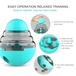 Interativo Dog Toy Treat Dispenser, Inteligência Puppy Tumbler, Jogos Indoor, Aumenta o QI, Track Rolling, Chihuahua, Pet Supplies - Image 2
