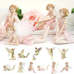 Resina Flor Estátuas De Fadas Art Ornament Miniature Fadas Estatueta Artesanato Holiday Gift Home Decor para Jardim Pátio - Image 2