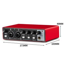 Interface de áudio USB com monitor Loopback para gravação de guitarra, placa de som 48V Phantom Power, 24 Bit, 192 kHz, MD22 - Image 6