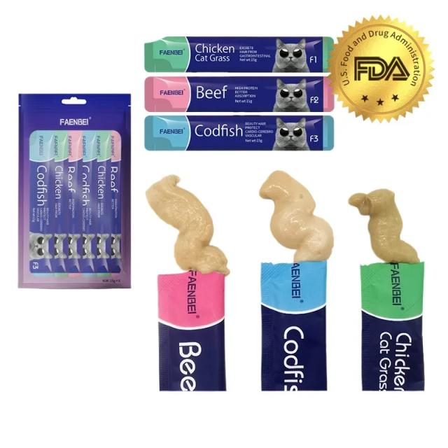 Deliciosos e Nutritivos Snacks para Gatos Adultos e Gatinhos - Três Sabores para Treinamento e Recompensa, Alivia Lagrimas e Perfeitos para Pet Treats