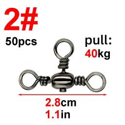 50 pçs/saco acessórios de pesca preto níquel chapeamento conector de três pinos t-swivel sub-linha divisor de pesca ao ar livre anelazi - Image 5