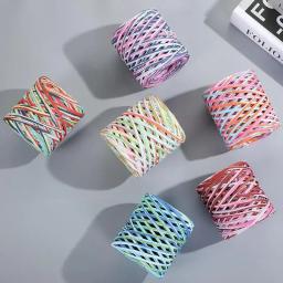 2023 200m fio de palha de ráfia natural para tricô crochê fios de papel diy artesanal verão chapéu de praia saco freeshipping - Image 2