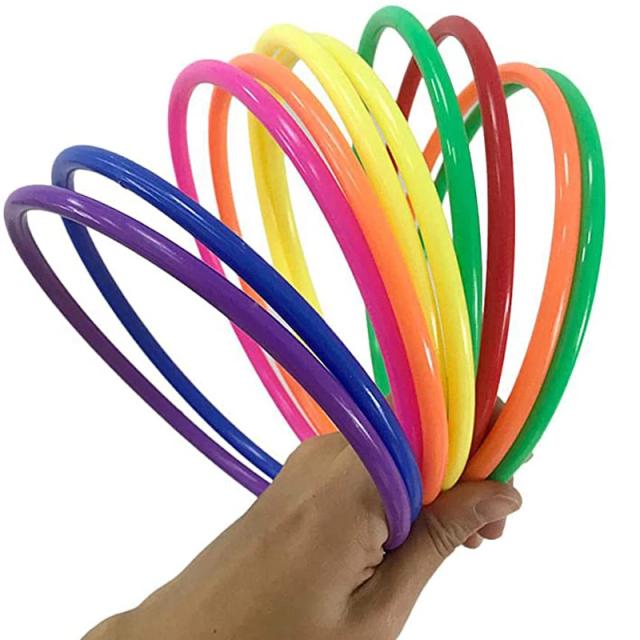 Anel de Plástico Multicolorido para Jogos ao Ar Livre - 10 Peças