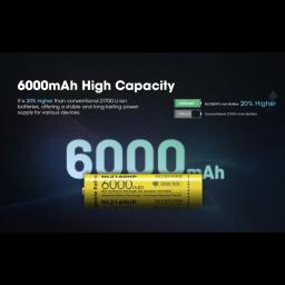 Bateria Recarregável Nitecore, Bateria Li-ion 21700 pela Certificação CE, NL2160HP, 6000mAh - Image 5