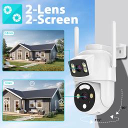 Câmera de segurança O-Kam Pro 10MP PTZ externa, WiFi, tela dupla, áudio bidirecional, zoom digital 10X, detecção humana, IP66 - Image 4