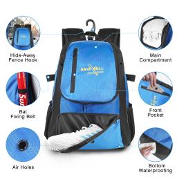 Mochila Feminina de Beisebol Bolsa de beisebol utilitária para crianças Equipamentos esportivos para treinamento Bolsa para luvas de beisebol Artigos para prática de softbol - Image 3
