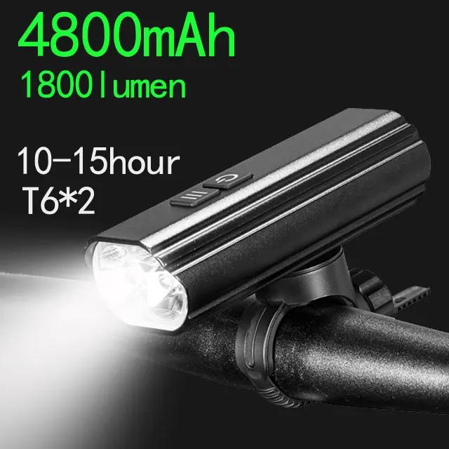 Farol de bicicleta LED recarregável, lanterna super brilhante, luzes dianteiras, luzes traseiras traseiras, USB, 10000mAh, 12800mAh, 4P90, 4P50 - Image 1