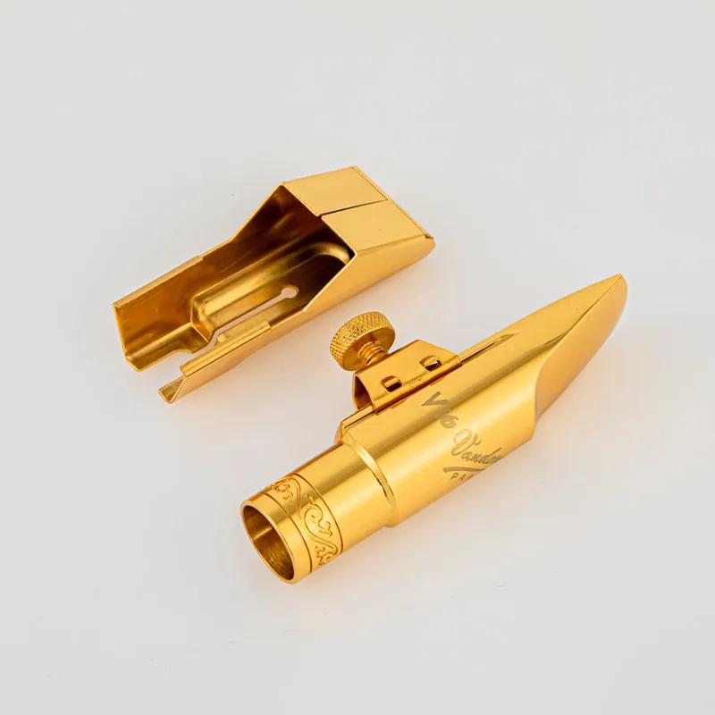 Bocal de metal saxofone com chapeamento de ouro, Sax Boca Pieces, Tenor Profissional, Soprano, Alto Acessórios, Alta Qualidade, Tamanho 5, 6, 7, 8 - Image 1