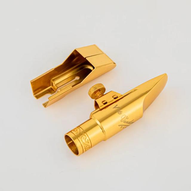 Bocal de Metal para Saxofone com Revestimento em Ouro - Acessórios Profissionais para Tenor, Soprano e Alto nas Medidas 5, 6, 7 e 8