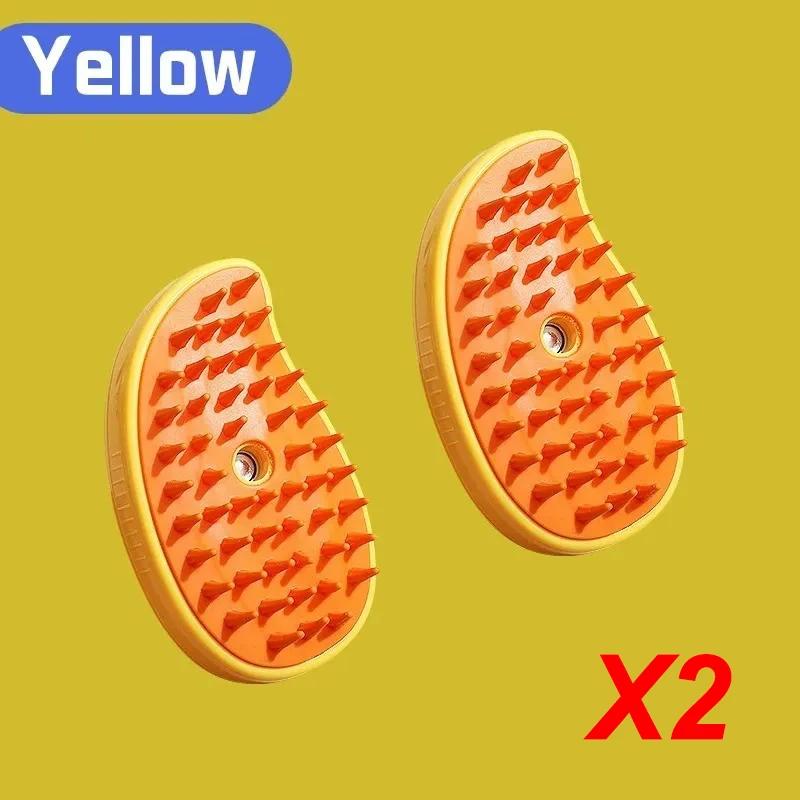 3 em 1 escova de massagem para cão e gato, spray a vapor, rotativo, flutuante, banho, depilação, pente, 2pcs - Image 1
