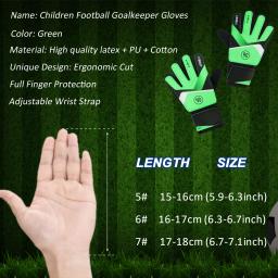Crianças luvas de goleiro de futebol 5/6/7 tamanho crianças luvas de goleiro de futebol anti-deslizamento juventude esportes luvas de proteção de dedo completo - Image 5