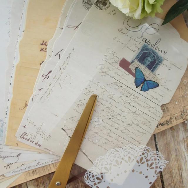Papel de Scrapbook para Artesanato: 25 Folhas e 1 Adesivo em Estilo Vintage para Criar Romances e Embrulhos Criativos