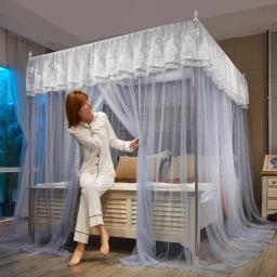 Mosquiteiro bordado com suporte de aço inoxidável, Princess Canopy, tenda do palácio para cama, cama dupla - Image 3