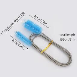 Flexível Double Ended Mangueira, Escova De Limpeza Da Tubulação, Acessórios Do Aquário, Tanque De Limpeza, Filtro De Água, Nylon Tubo De Ar, 155cm - Image 2