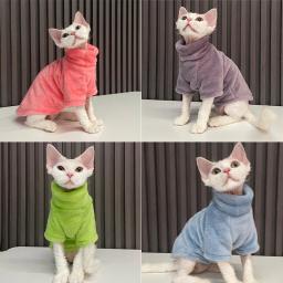 Pulôver de gola alta para animais, suéter de gato, roupas quentes, sem pêlos, camisa macia, gatos e chihuahua, roupas de inverno - Image 5