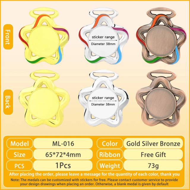 Medalha Personalizada em Branco para Todas as Competições: Futebol, Esqui, Corrida e Troféus de Jogos - 1 Unidade
