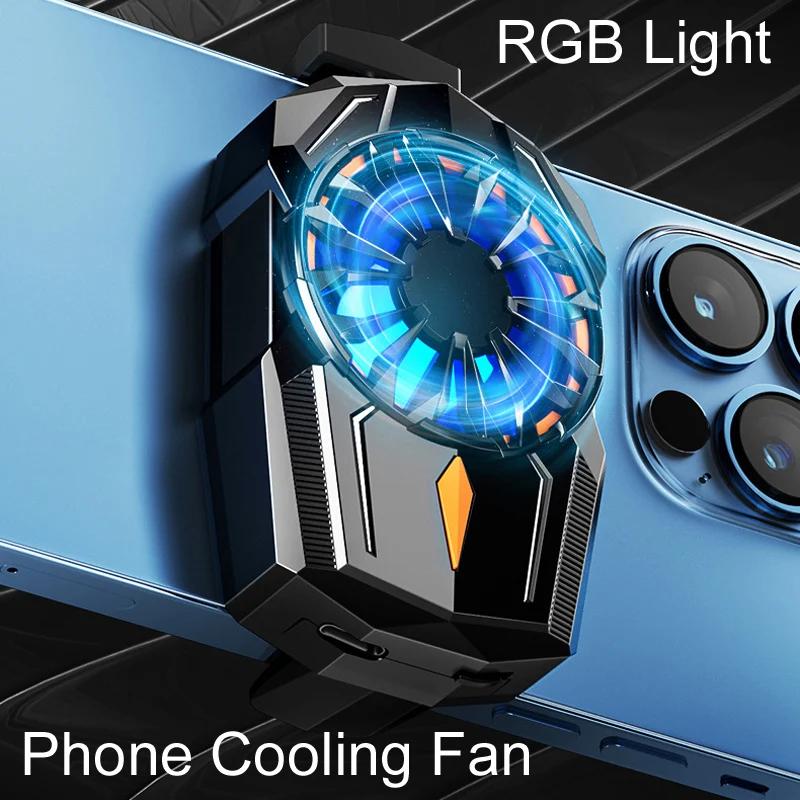 RGB Luz ABS Back Clip Ventilador refrigerado a ar, Radiador de telefone celular, PUBG Game Cooler, IOS, Android, Turbo Furacão dissipador de calor - Image 1