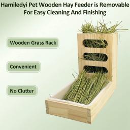 Alimentador de Feno de Coelho com Litter Box, Rack, Suporte para Pequenos Animais, Hamster, Coelho, Chinchilla, Guiné, Porco - Image 3