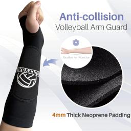 1 par de mangas esportivas para braço de vôlei, mangas para antebraço com almofadas de proteção, equipamento de vôlei para jovens, meninas, crianças e mulheres - Image 4
