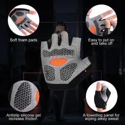 Weightlifti-Luvas de ginástica sem dedos para homens e mulheres, treinamento físico, musculação, exercício, esportes, ciclismo, antiderrapante - Image 2