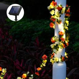 Luzes de led solares à prova waterproof, lâmpada de folha de bordo com 50 leds, fairy, para decoração de jardim, natal ao ar livre, 10m, 100 ou 5m - Image 1