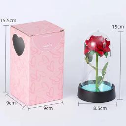 Rosas preservadas para mulheres, rosa galáxia de vidro, luz LED, flor artificial, presente de aniversário para menina, 1pc - Image 6