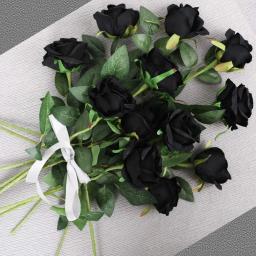 Artificial Rose Bouquet para Home Decor, arranjos florais realistas para casamentos, aniversários e mais, 12PCs - Image 4