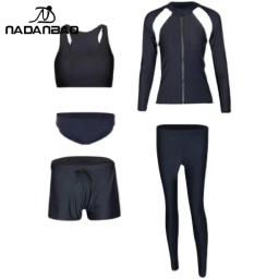 Homens e mulheres de manga comprida, roupa de mergulho de secagem rápida, snorkeling surf wetsuit, Zipper Water Sport Clothing, Five Suit - Image 6