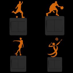 Interruptor de parede Decor Glow Adesivo, Decalque Luminoso, Futebol Patinação Artística, Tênis, Basquete, Tênis, Capacete, Voleibol, Evolução Esporte - Image 1