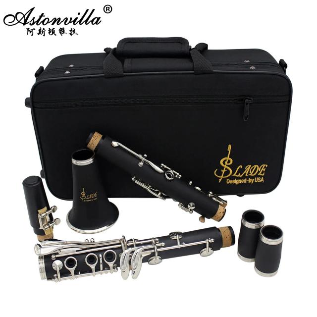 Clarinete Bb Profissional com Kit Completo de Limpeza, 17 Chaves, Ferramentas e Acessórios para Músicos