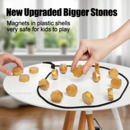 Novo jogo de xadrez magnético interativo ímã tabuleiro mesa estratégia jogo pedra conjunto família crianças adultos portátil diversão educacional - Image 3