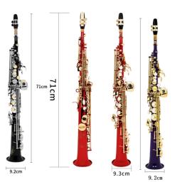 SLADE-Latão Saxofone Soprano Direto, Professional Bb Sax Plano, Natural Shell, Key Carve Padrão, multicolorido - Image 2