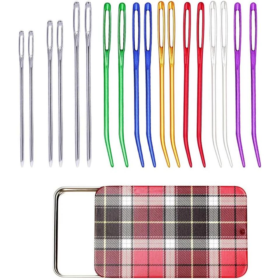 Conjunto de agulhas de lã de tapeçaria, Kit de agulhas sem corte de olhos grandes, cor aleatória, 18 pcs, 15 pcs - Image 1
