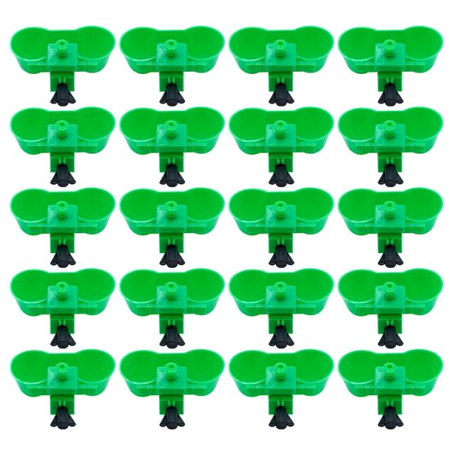 Frango Bebedouro Automático com Tigela de Água para Pombos e Codornas - Kit de 10 ou 20 Copos Duplos com Parafusos para Alimentação de Aves