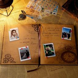 Handmade Photo Album Scrapbook, Nosso Livro Aventura, Constelação Livro, Magia, Couro Retro Album, Diário, Viagem, Memória Presente, DIY, 132 páginas - Image 6