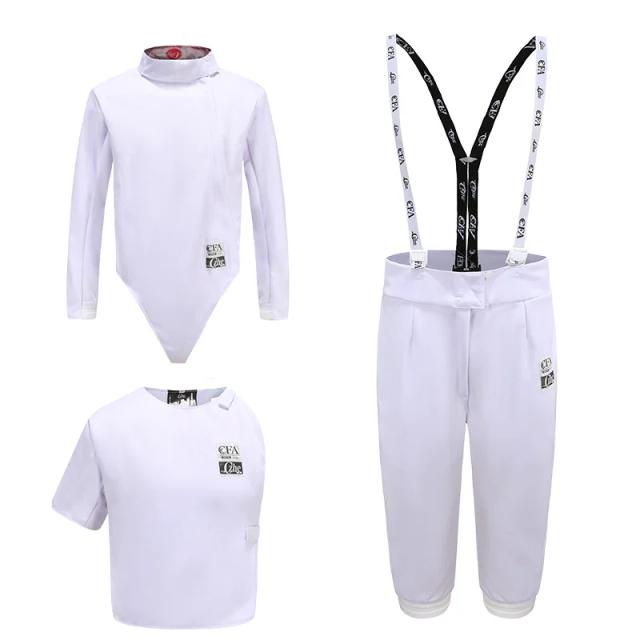 Conjunto de Equipamentos de Esgrima Infantil: Jaqueta, Underplastron e Calças para Meninos e Meninas