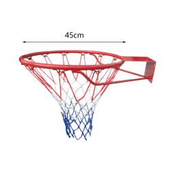 Basquete de parede com rede, aro de basquete pesado, mola dupla, ao ar livre, adultos, crianças, 45cm - Image 6