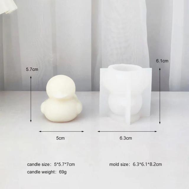 Moldes 3D de Silicone para Vela e Sabão de Pato de Natação - Ideal para Artesanato em Resina e Decoração de Bolos DIY