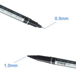 1/3 pçs/set marcadores permanentes de ponta dupla, ponta fina, (preto, azul, vermelho) tinta, 0.5mm-1mm papel cd vidro tecido pintura marcação - Image 4