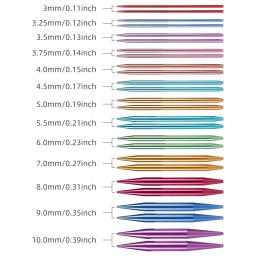 QJH-Conjunto De Agulhas De Tricô Circular Intercambiáveis, Agulha De Alumínio Para DIY Artesanal, Acessórios De Tricô, 3mm-10mm, 13 Pares - Image 2