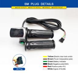 Ebike polegar acelerador 122dx 36v 48v mão direita acelerador ebike 6pin sm conector para bicicleta elétrica parte & acessórios scooter - Image 3