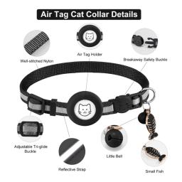 Colar reflexivo do animal de estimação gps-rastreador colar com rastreador-suporte & bell breakaway pet collar segurança e colar ajustável - Image 3