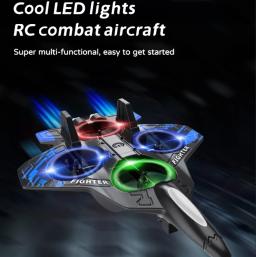 Espuma RC Avião Fighter 2.4G Controle Remoto Dublê Planador 360 °   Aeronave de espuma EPP voadora de voo rolante com brinquedos LED para crianças - Image 2
