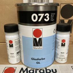 Marabu-Tintas de metal e vidro de alta qualidade, Serigrafia Premium, GL070, Branco, GL073, Preto - Image 1