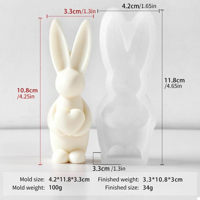 Molde Silicone 3D Coelho Páscoa para Velas e Sabonetes Artesanais