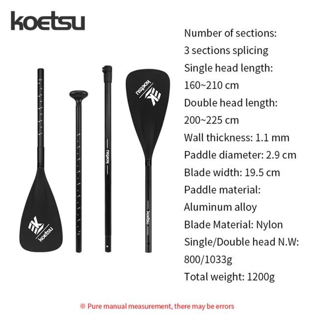 Remo KOETSU para Paddle Board: Versátil, em Liga de Alumínio, com Dupla Cabeça e Design 4-Stage