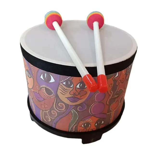 Bongo Drum Educacional de Madeira para Crianças - Tambor de Percussão Divertido e Interativo