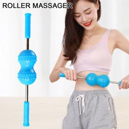 Bola dupla massagem rolo vara, Voltar empurrando massageador rolos, Relaxante massagem muscular bolas, Fácil transportar e armazenamento - Image 1