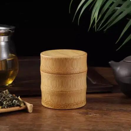 Caixa de Armazenamento Artesanal em Bambu com Tampa Seladora para Chá e Especiarias - Organizador de Cozinha em Atacado