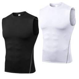 Homens compressão esporte colete magro tanque apertado camada base sem mangas camiseta superior singlet moletom atletismo sportwear activewear - Image 1